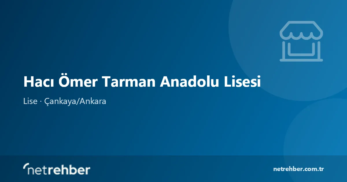Hacı Ömer Tarman Anadolu Lisesi kapak görseli