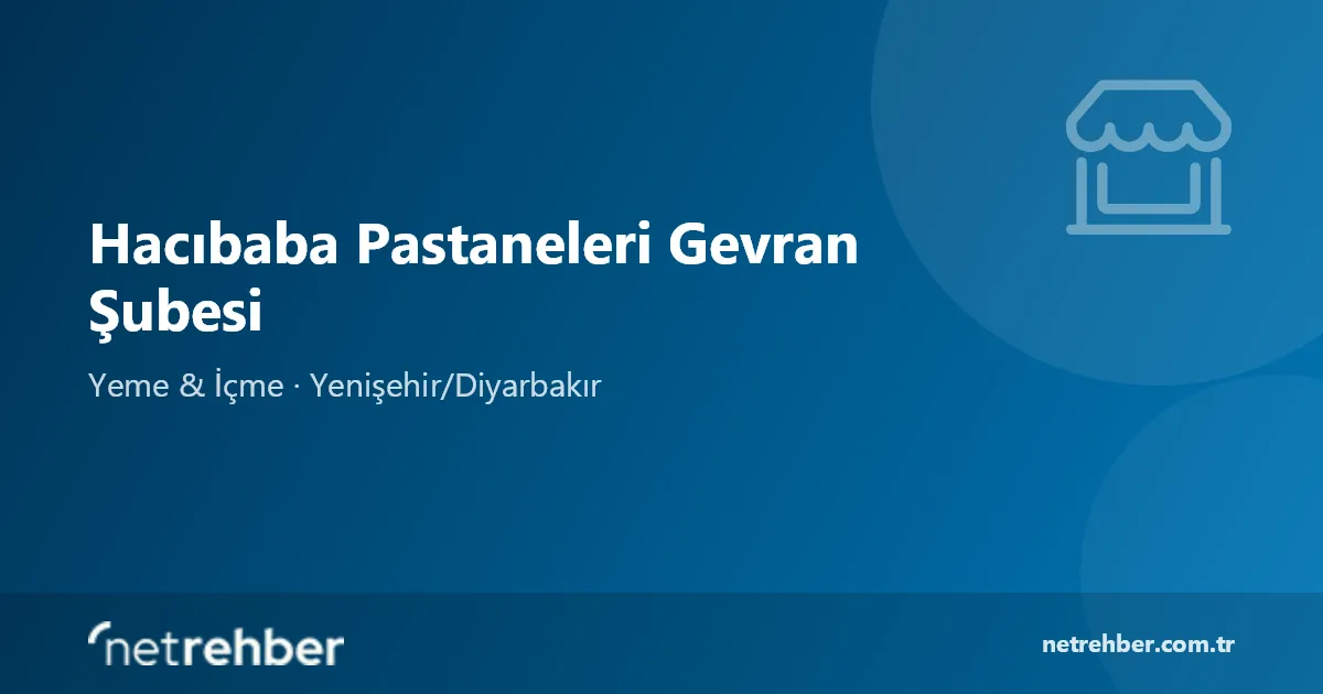 Hacıbaba Pastaneleri Gevran Şubesi kapak görseli