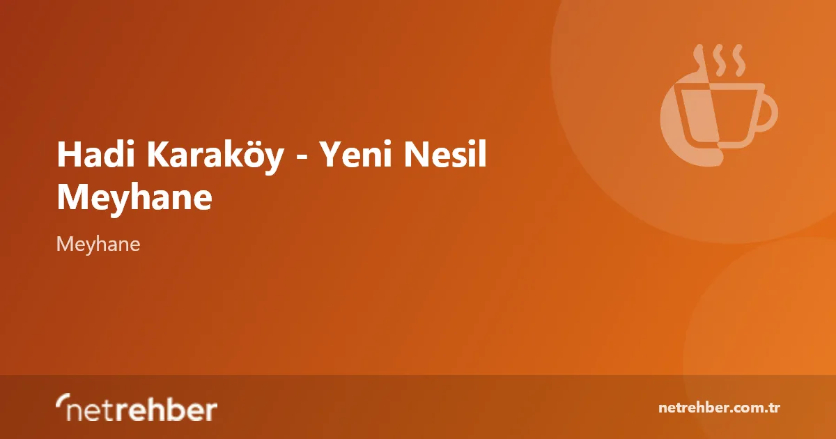 Hadi Karaköy - Yeni Nesil Meyhane kapak görseli