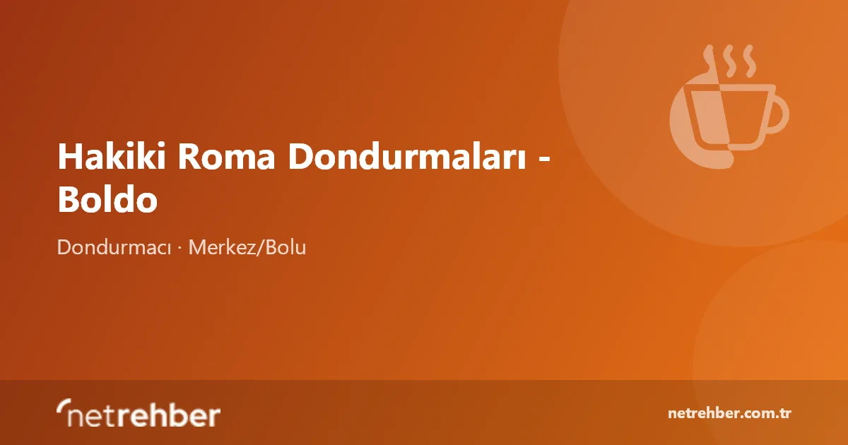 Hakiki Roma Dondurmaları - Boldo kapak görseli