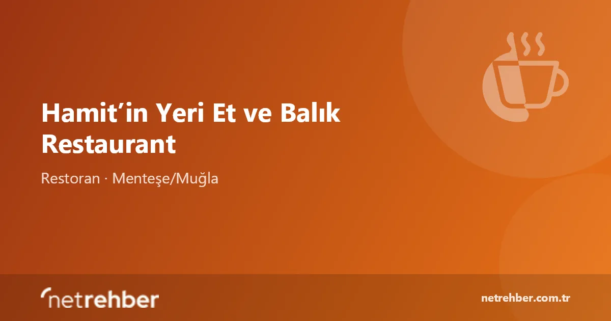 Hamit’in Yeri Et ve Balık Restaurant kapak görseli
