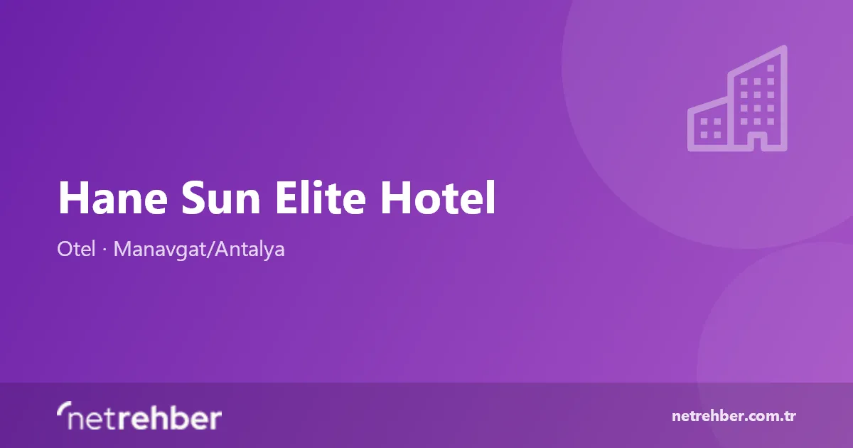 Hane Sun Elite Hotel kapak görseli