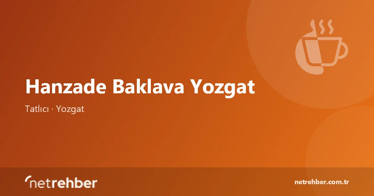 Hanzade Baklava Yozgat kapak görseli