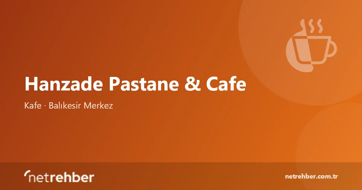 Hanzade Pastane & Cafe kapak görseli