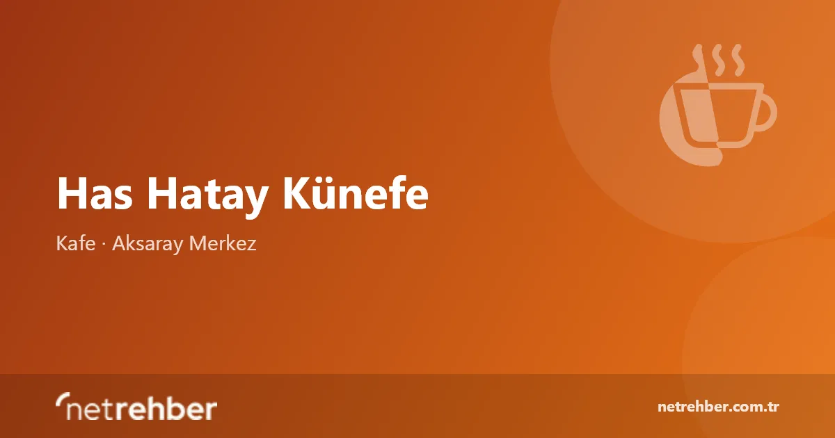 Has Hatay Künefe kapak görseli