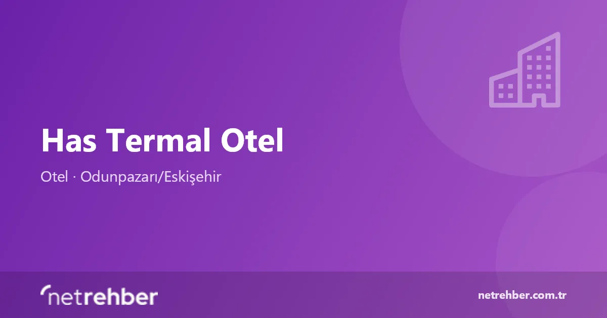 Has Termal Otel kapak görseli