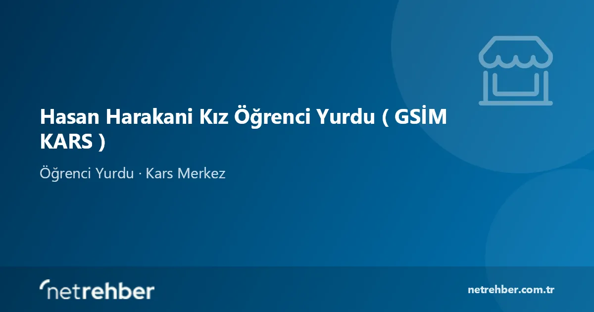 Hasan Harakani Kız Öğrenci Yurdu ( GSİM KARS ) kapak görseli