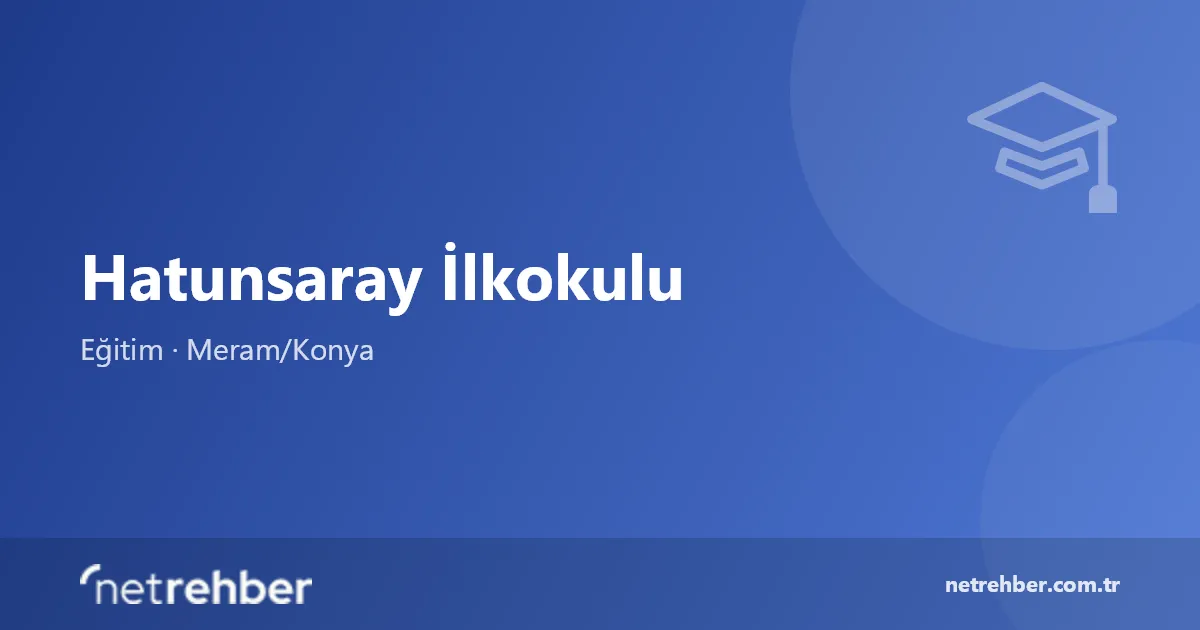 Hatunsaray İlkokulu kapak görseli
