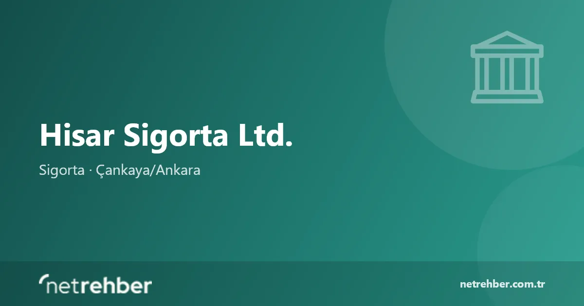 Hisar Sigorta Ltd. kapak görseli