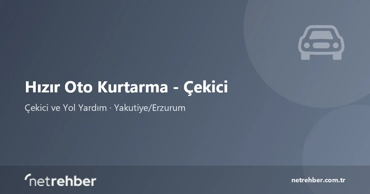 Hızır Oto Kurtarma - Çekici kapak görseli