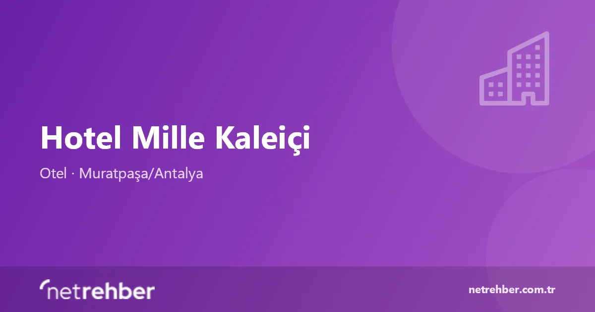 Hotel Mille Kaleiçi kapak görseli