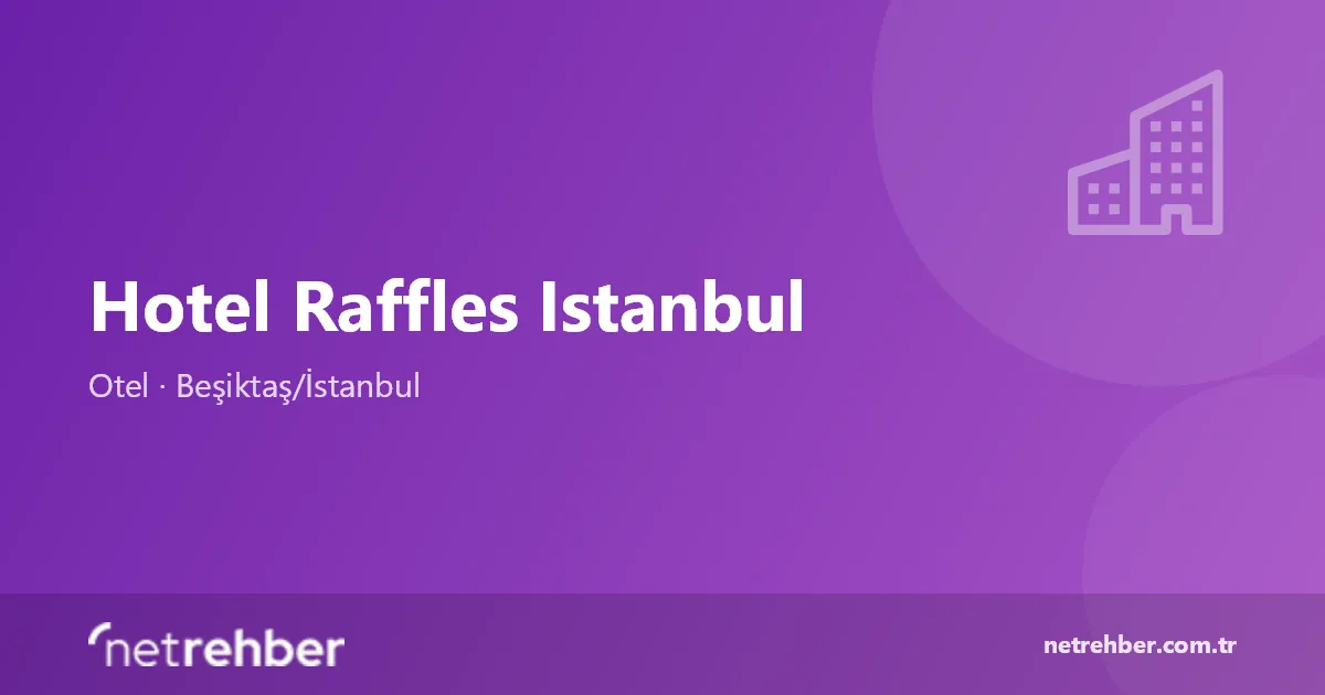 Hotel Raffles Istanbul kapak görseli