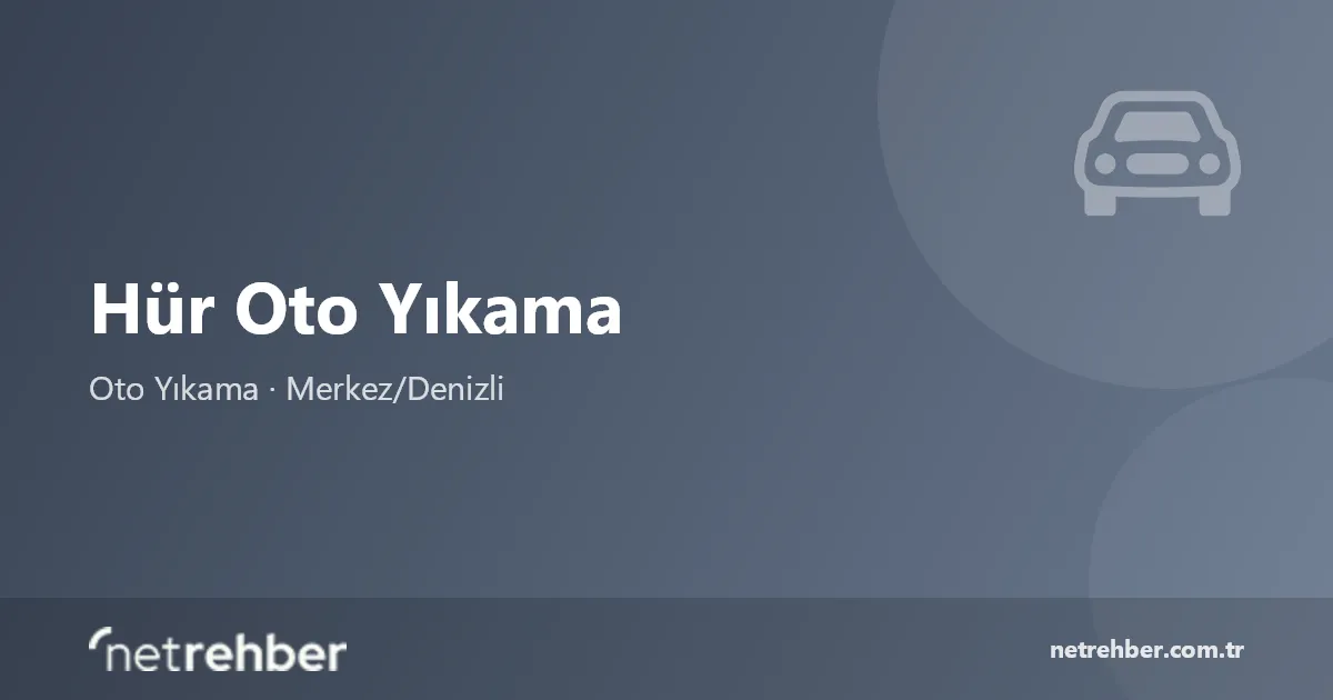 Hür Oto Yıkama kapak görseli