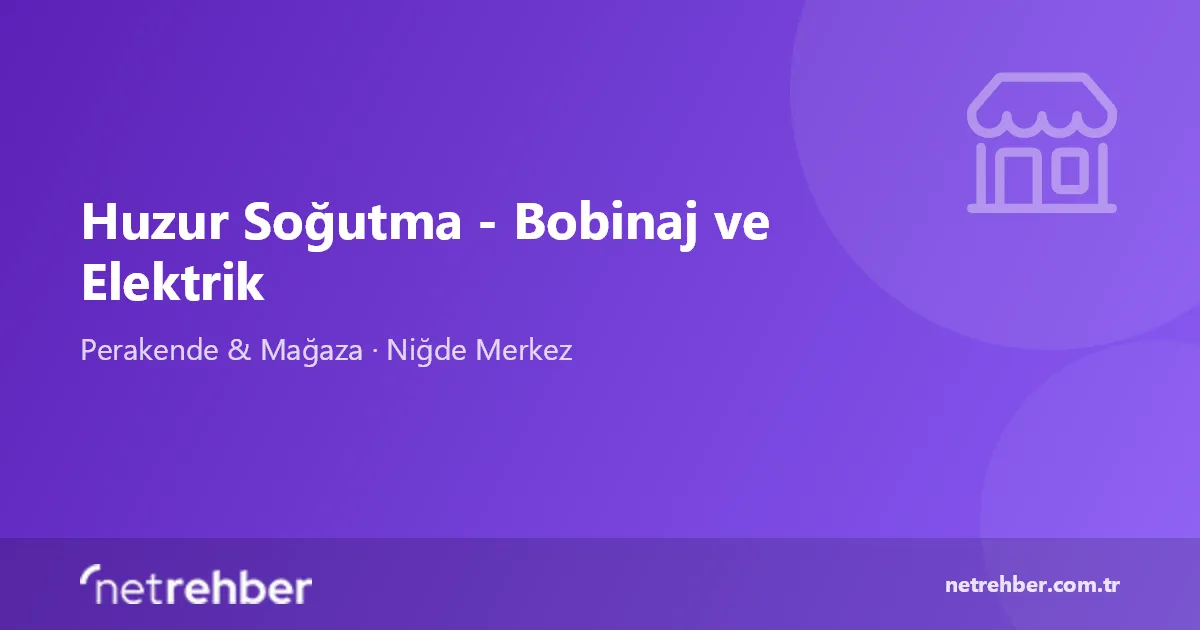 Huzur Soğutma - Bobinaj ve Elektrik kapak görseli