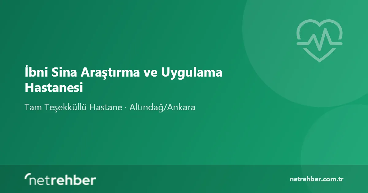 İbni Sina Araştırma ve Uygulama Hastanesi kapak görseli