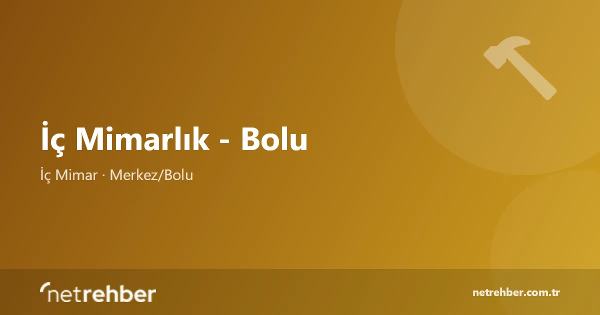 İç Mimarlık - Bolu kapak görseli