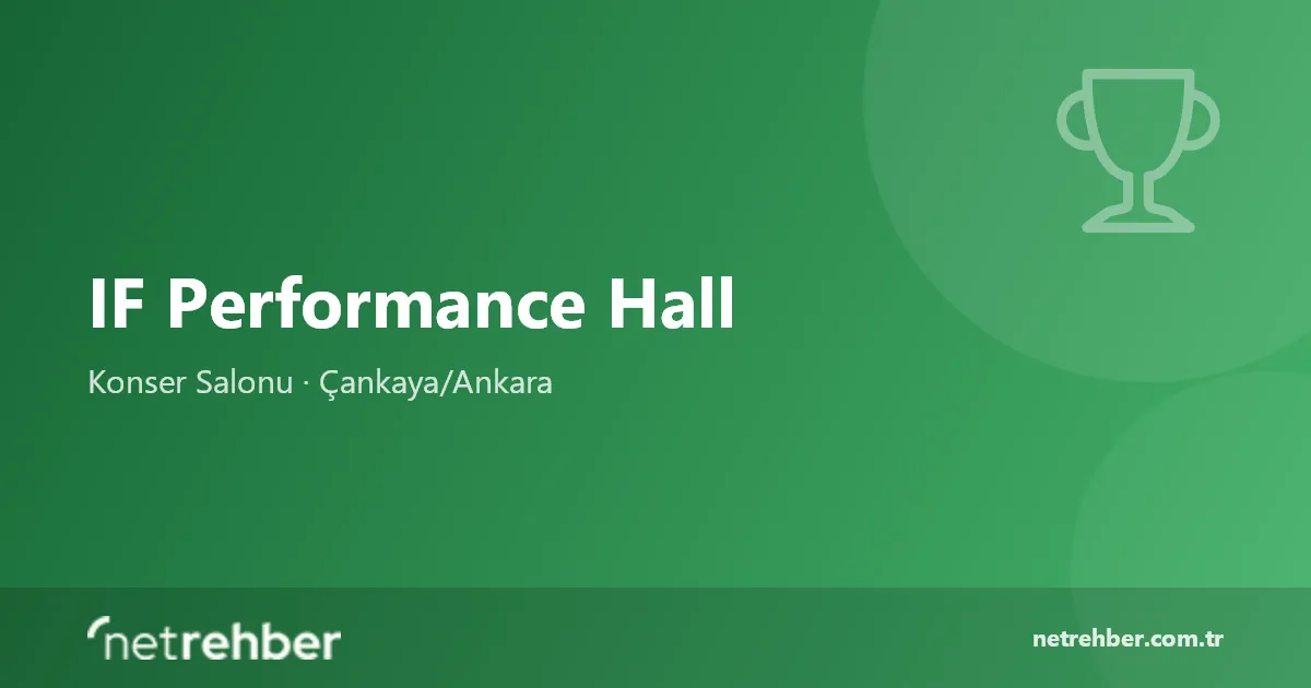 IF Performance Hall kapak görseli