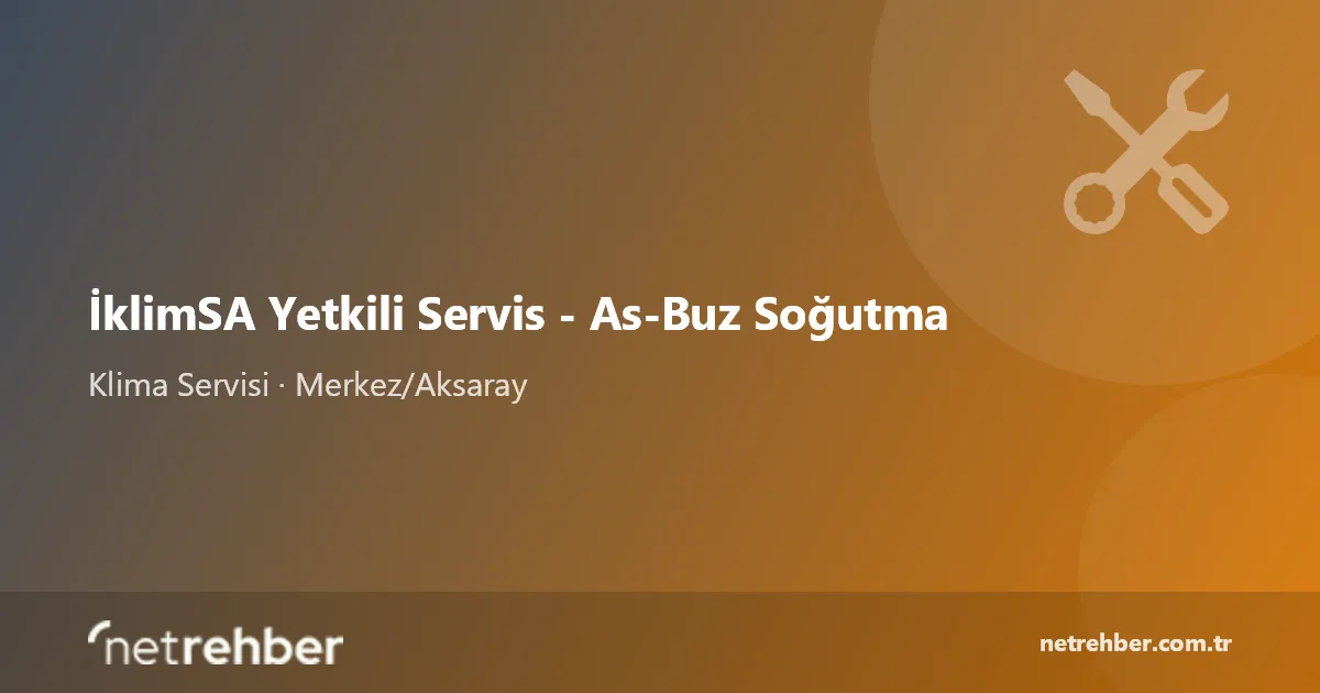 İklimSA Yetkili Servis - As-Buz Soğutma kapak görseli