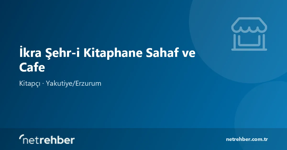 İkra Şehr-i Kitaphane Sahaf ve Cafe kapak görseli