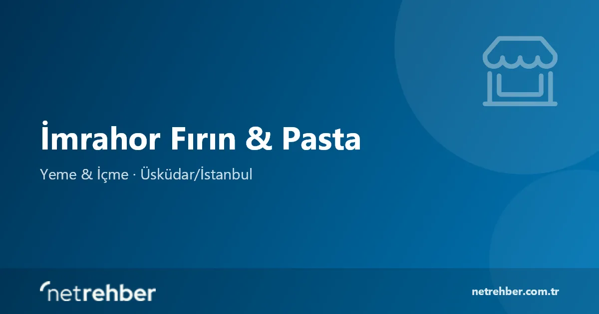 İmrahor Fırın & Pasta kapak görseli