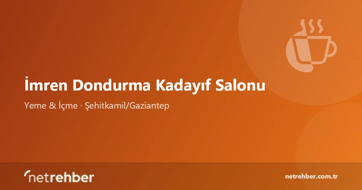 İmren Dondurma Kadayıf Salonu kapak görseli