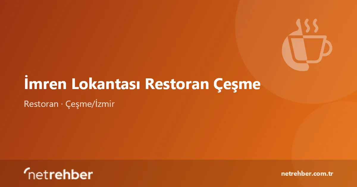 İmren Lokantası Restoran Çeşme kapak görseli