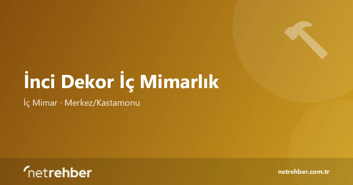 İnci Dekor İç Mimarlık kapak görseli