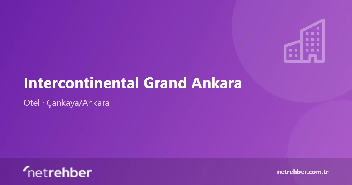 Intercontinental Grand Ankara kapak görseli