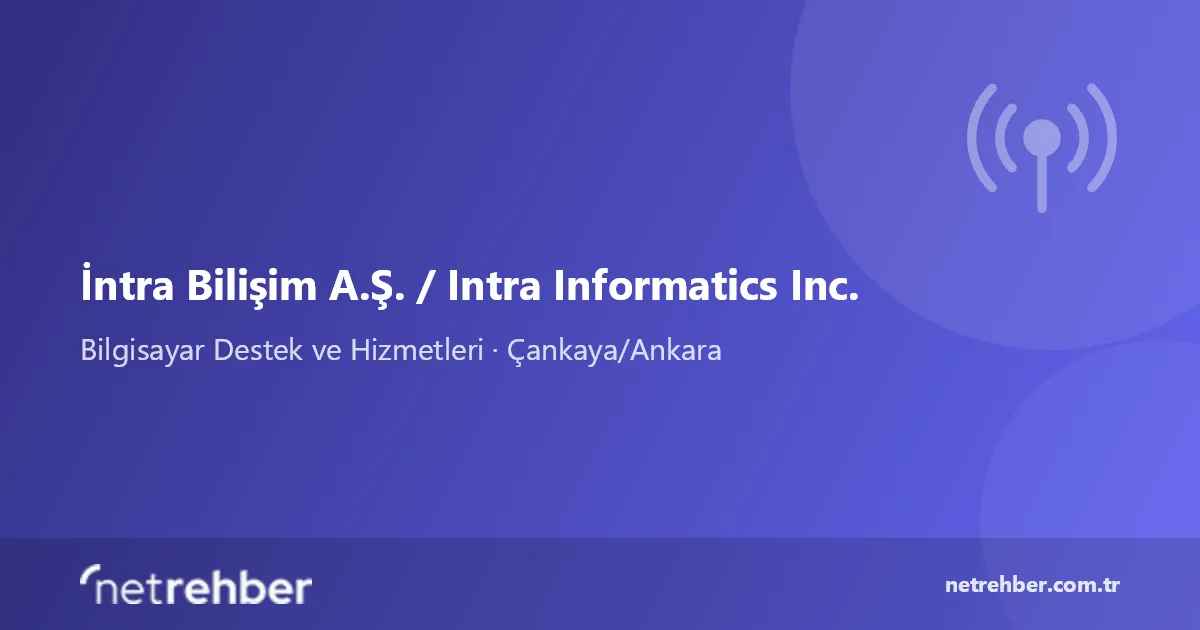 İntra Bilişim A.Ş. / Intra Informatics Inc. kapak görseli
