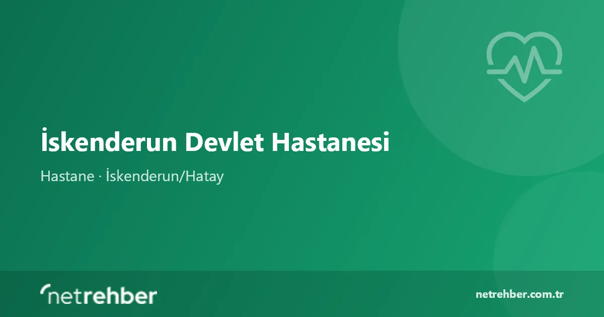 İskenderun Devlet Hastanesi kapak görseli