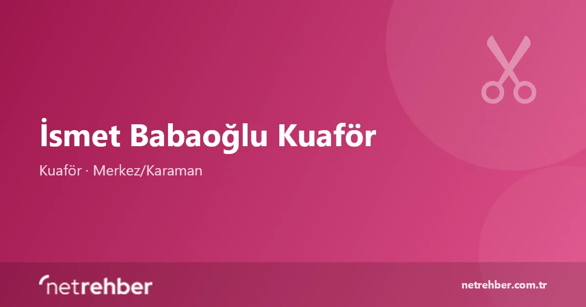 İsmet Babaoğlu Kuaför kapak görseli