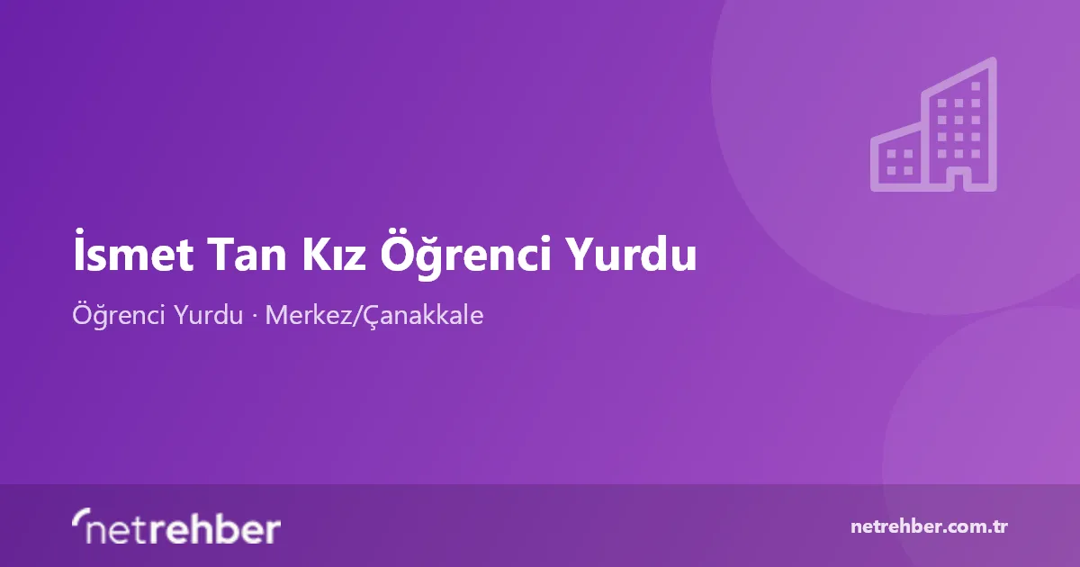 İsmet Tan Kız Öğrenci Yurdu kapak görseli