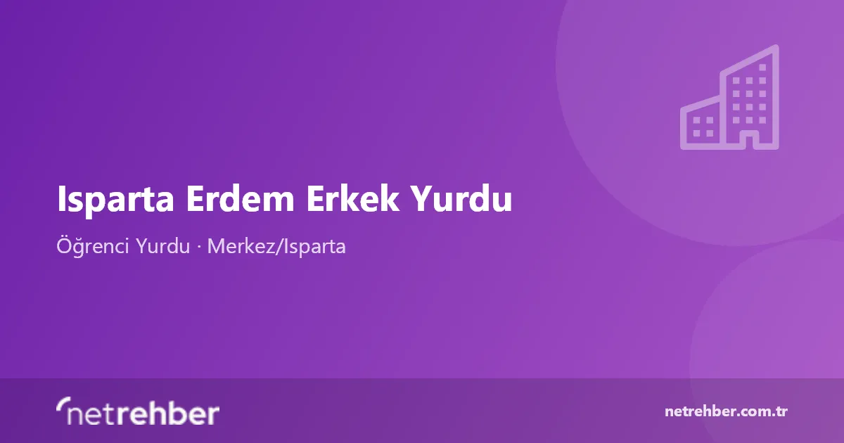 Isparta Erdem Erkek Yurdu kapak görseli