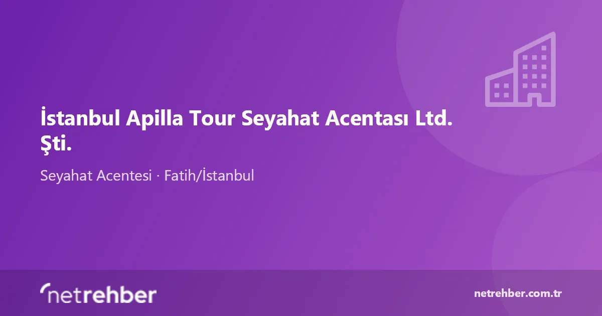 İstanbul Apilla Tour Seyahat Acentası Ltd. Şti. kapak görseli