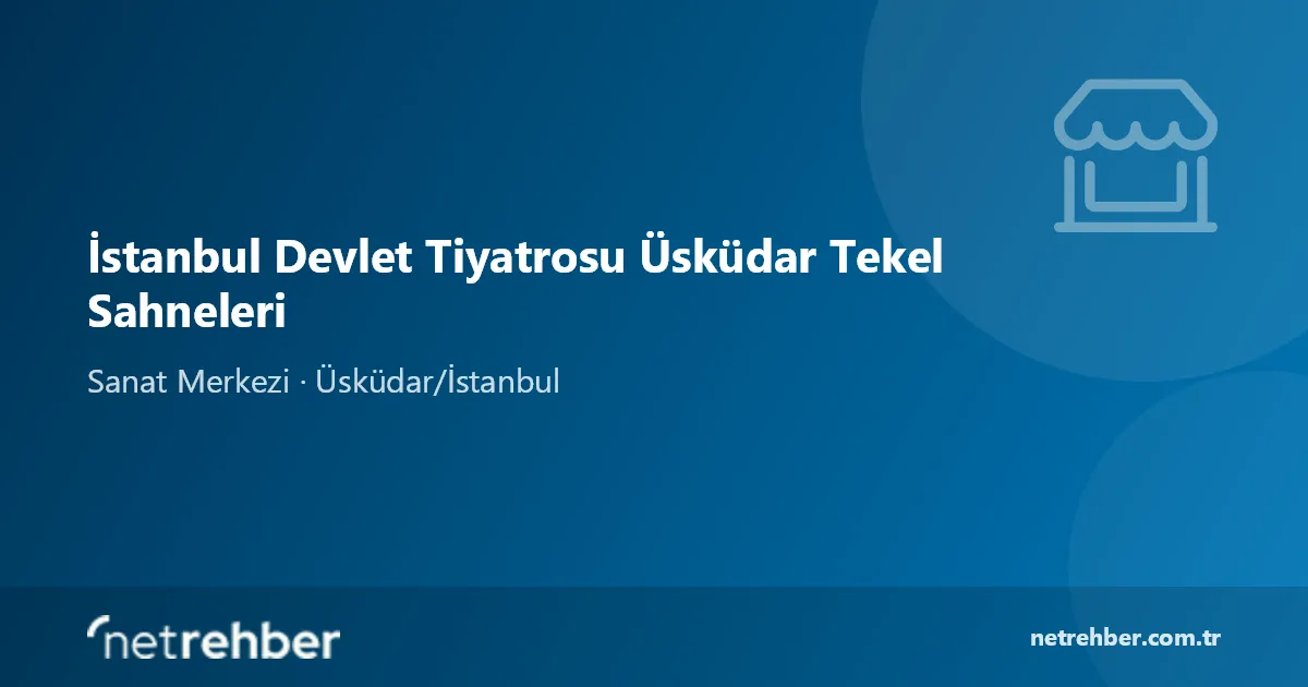 İstanbul Devlet Tiyatrosu Üsküdar Tekel Sahneleri kapak görseli