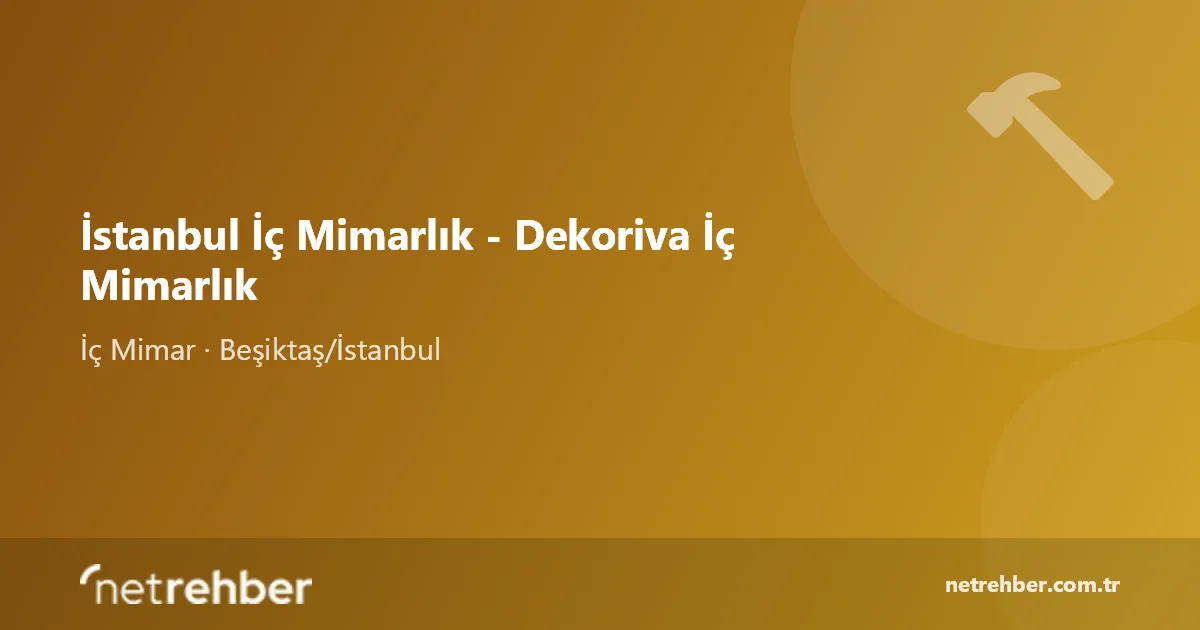İstanbul İç Mimarlık - Dekoriva İç Mimarlık kapak görseli