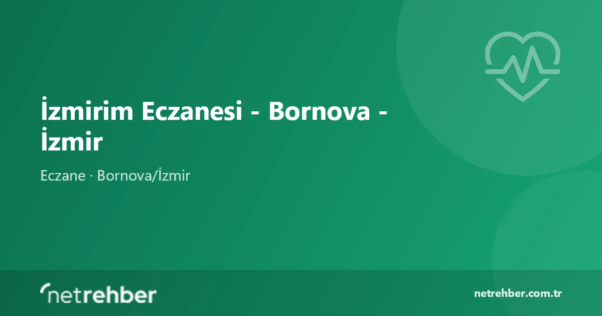 İzmirim Eczanesi - Bornova - İzmir kapak görseli