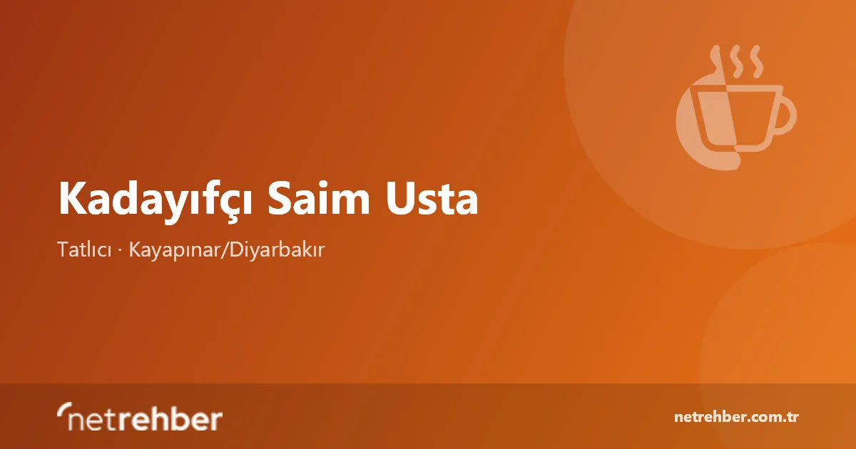 Kadayıfçı Saim Usta kapak görseli