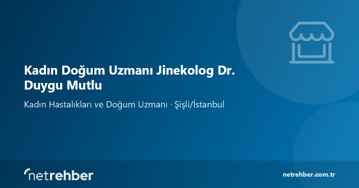 Kadın Doğum Uzmanı Jinekolog Dr. Duygu Mutlu kapak görseli