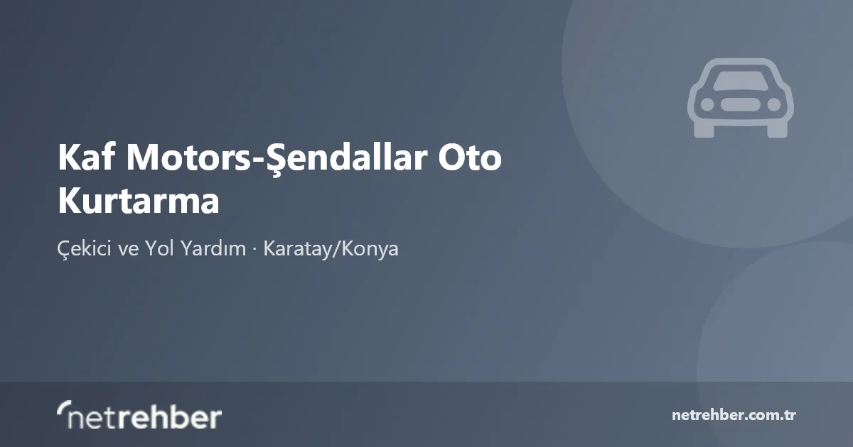Kaf Motors-Şendallar Oto Kurtarma kapak görseli