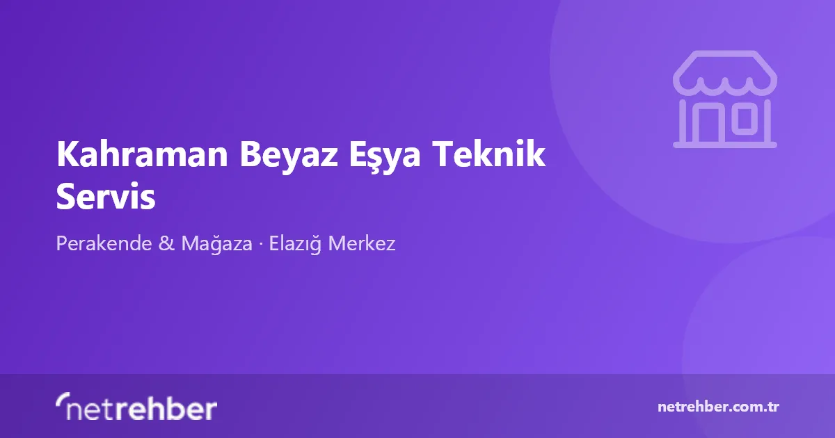 Kahraman Beyaz Eşya Teknik Servis kapak görseli