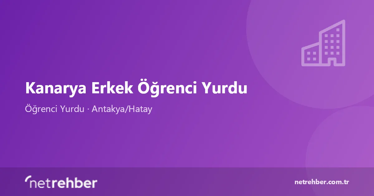 Kanarya Erkek Öğrenci Yurdu kapak görseli