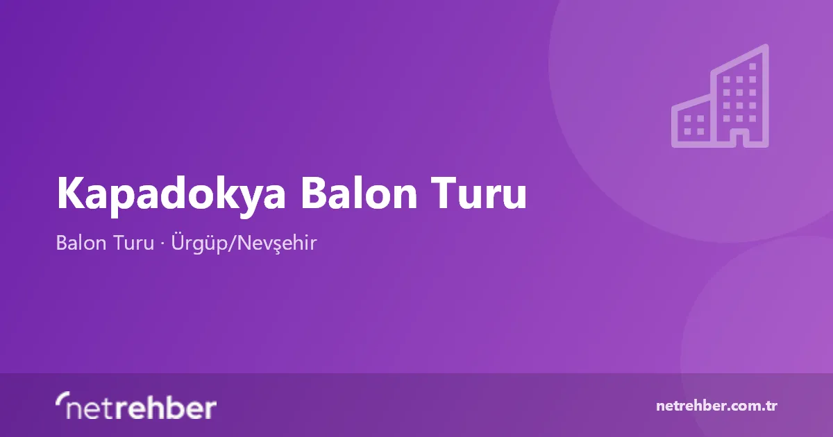 Kapadokya Balon Turu kapak görseli