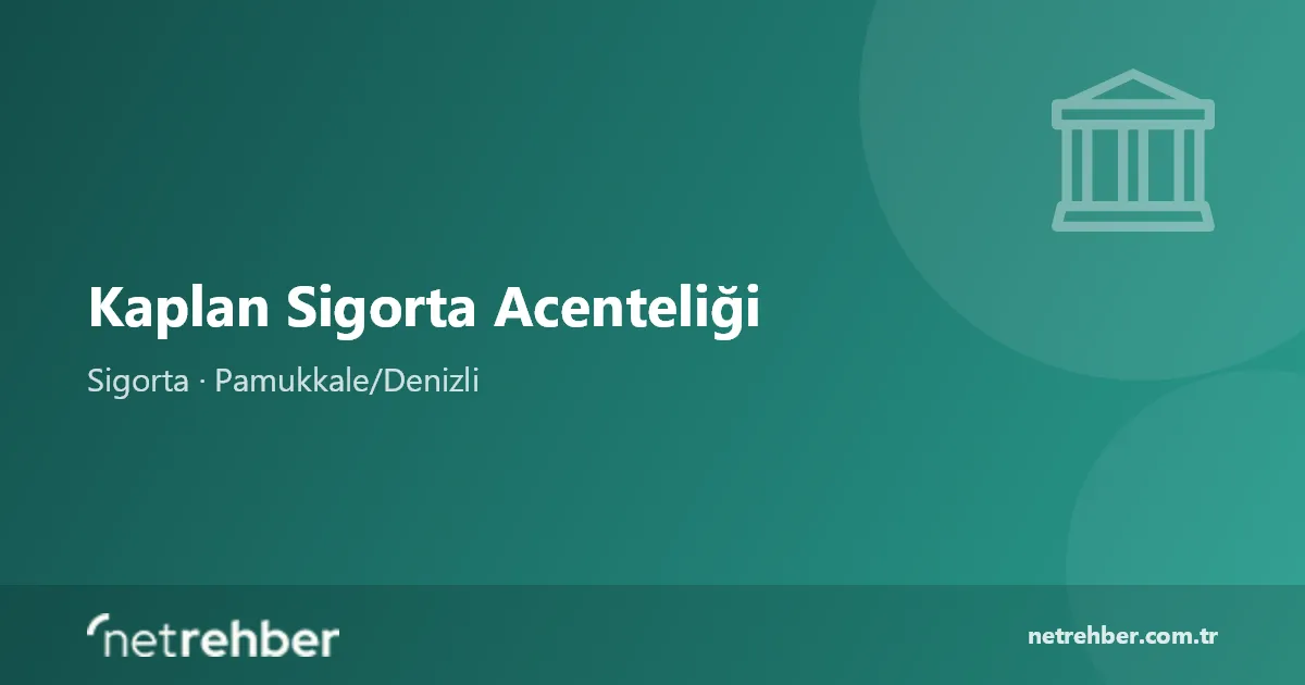 Kaplan Sigorta Acenteliği kapak görseli