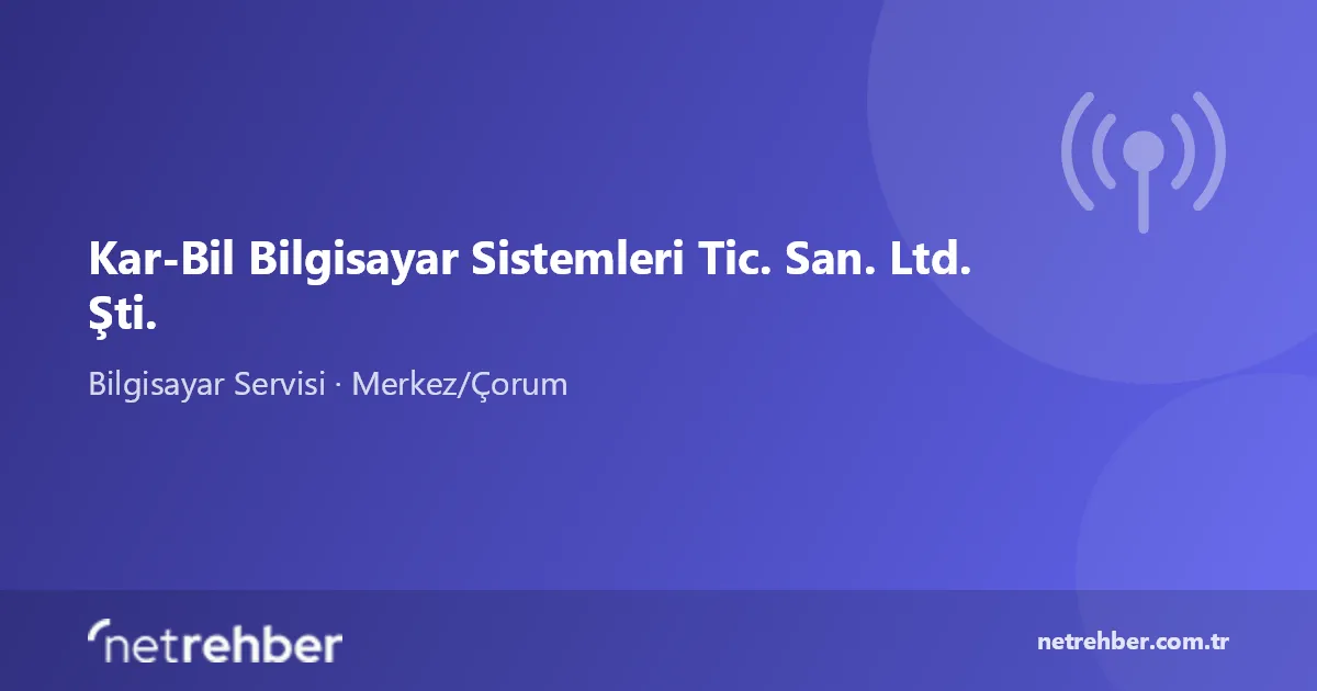 Kar-Bil Bilgisayar Sistemleri Tic. San. Ltd. Şti. kapak görseli