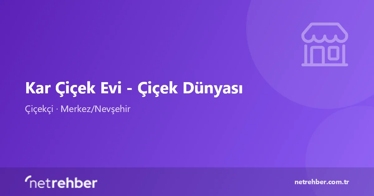Kar Çiçek Evi - Çiçek Dünyası kapak görseli