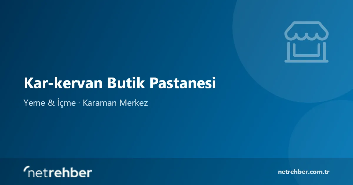 Kar-kervan Butik Pastanesi kapak görseli