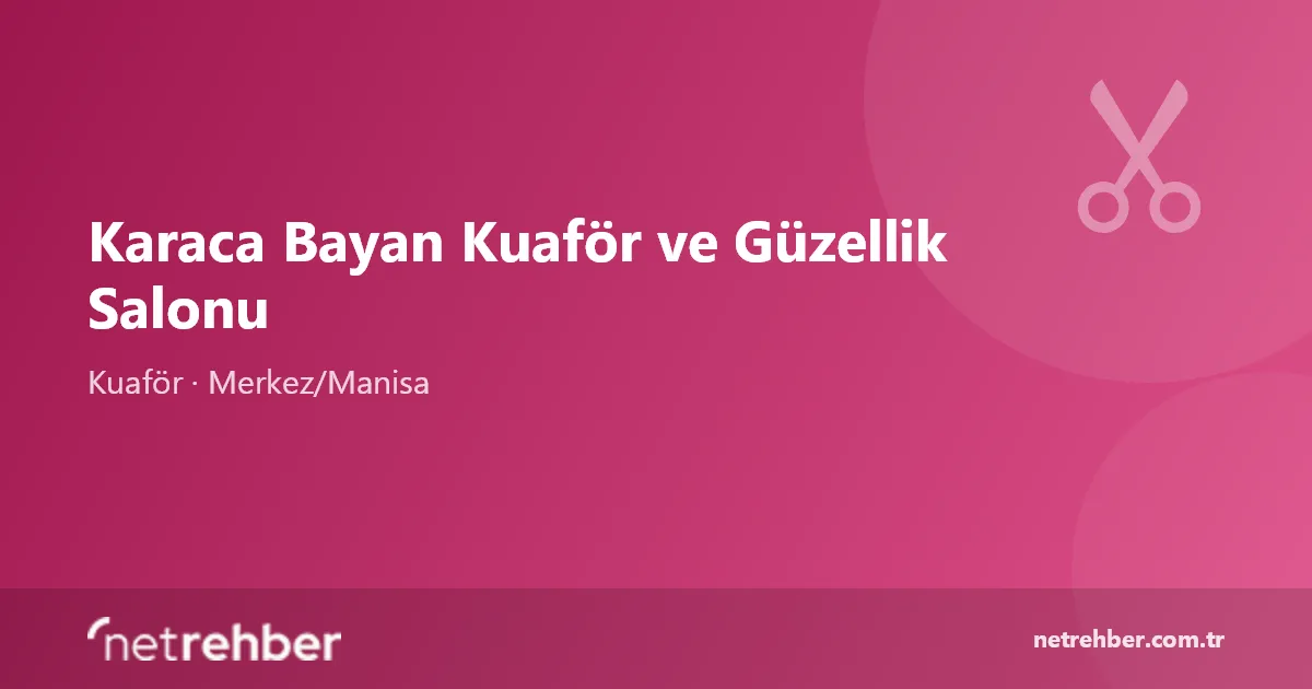 Karaca Bayan Kuaför ve Güzellik Salonu kapak görseli