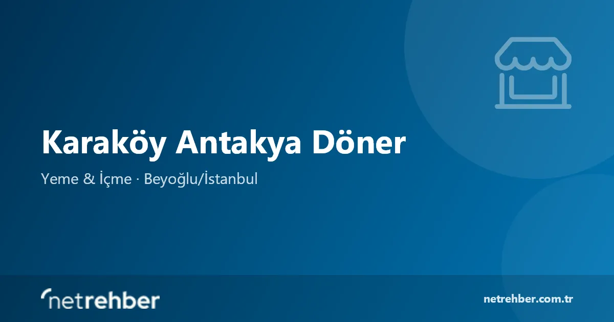 Karaköy Antakya Döner kapak görseli