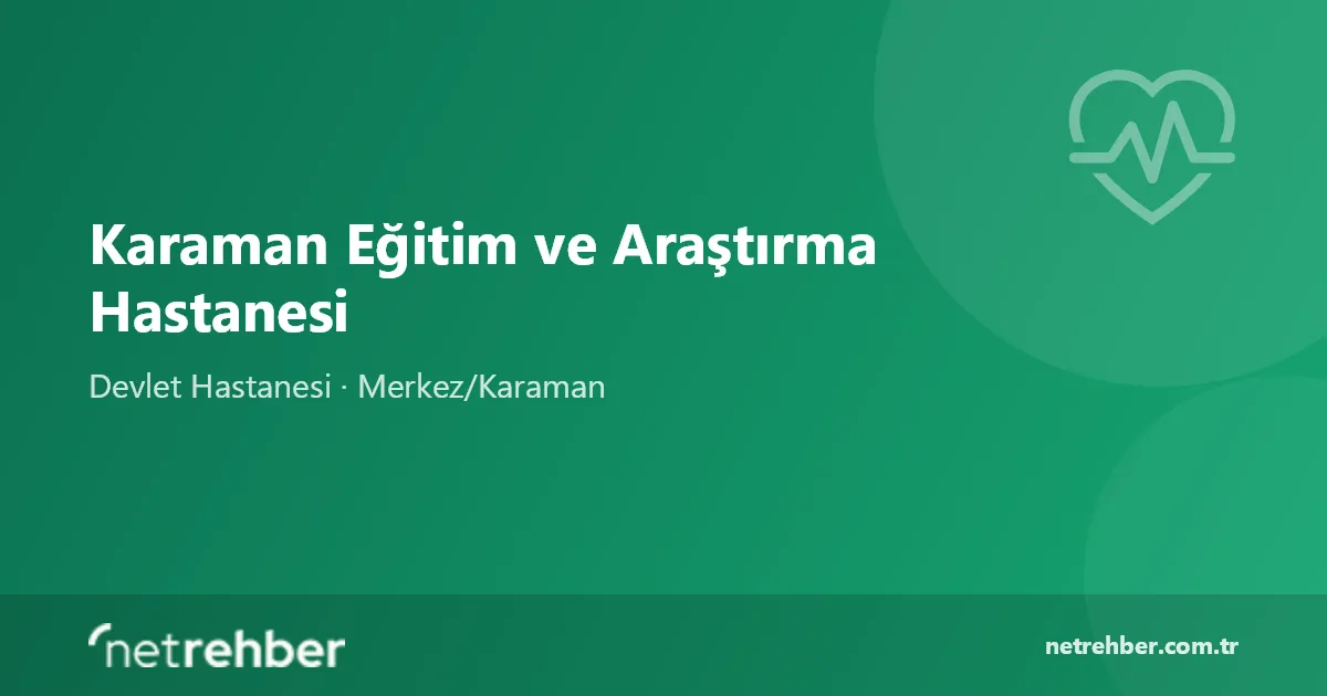 Karaman Eğitim ve Araştırma Hastanesi kapak görseli